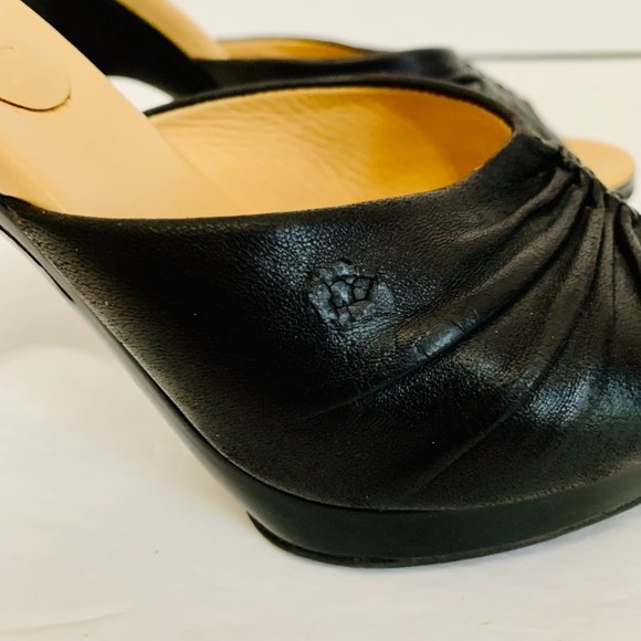 CHANEL LEATHER MULES HIGH HEELS MADE IN ITALY - Picture 12 of 12